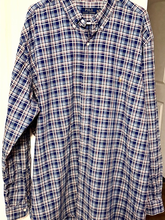 Ralph Lauren Other - Ralph Lauren Blue and White Plaid Button-Down Shirt Men’s 2XLT